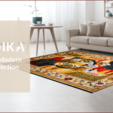Ultra Soft Area Rug, Non Slip, Stain Resistant, Washable Area Rugs for Living Room, Bedroom, Artful Rustic Animal Print(Red)
