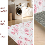 Ultra Soft Area Rug, Non Slip, Stain Resistant, Washable Area Rugs for Living Room, Bedroom, Chic Floral Pastel Elegance(Ivory)