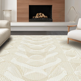 Ultra Soft Area Rug, Non Slip, Stain Resistant, Washable Area Rugs for Living Room, Bedroom, Rustic Textured Diamond Pattern(Beige)