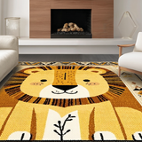 Ultra Soft Area Rug, Non Slip, Stain Resistant, Washable Area Rugs for Living Room, Bedroom, Playful Animal Print Decor(Gold)