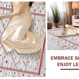 Whimsical Light Grey Trellis Design(Red)