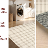 Ultra Soft Area Rug, Non Slip, Stain Resistant, Washable Area Rugs for Living Room, Bedroom, Sophisticated Tiled Pattern with Flair(Beige)