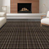 Ultra Soft Area Rug, Non Slip, Stain Resistant, Washable Area Rugs for Living Room, Bedroom, Luxury Soft Plaid Coastal Influence(Brown)