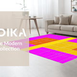 Ultra Soft Area Rug, Non Slip, Stain Resistant, Washable Area Rugs for Living Room, Bedroom, Bold Retro Lattice Game Theme(Pink)