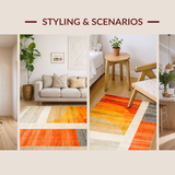 Ultra Soft Area Rug, Non Slip, Stain Resistant, Washable Area Rugs for Living Room, Bedroom, Elegant Earthy Ogee Design(Orange)