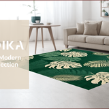 Ultra Soft Area Rug, Non Slip, Stain Resistant, Washable Area Rugs for Living Room, Bedroom, Elegant Monstera Patterned Accent(Green)