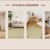 Ultra Soft Area Rug, Non Slip, Stain Resistant, Washable Area Rugs for Living Room, Bedroom, Chic Modern Lattice Aesthetic(Beige)