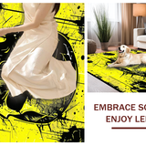 Ultra Soft Area Rug, Non Slip, Stain Resistant, Washable Area Rugs for Living Room, Bedroom, Bold Contrast Cartoon Skull Aesthetic(Yellow)