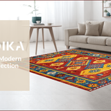 Ultra Soft Area Rug, Non Slip, Stain Resistant, Washable Area Rugs for Living Room, Bedroom, Rustic Abstract Color Splash(Red)