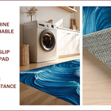 Ultra Soft Area Rug, Non Slip, Stain Resistant, Washable Area Rugs for Living Room, Bedroom, All-Season Waterproof Coastal Patio Welcome Mat(Blue)