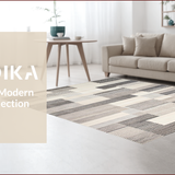 Ultra Soft Area Rug, Non Slip, Stain Resistant, Washable Area Rugs for Living Room, Bedroom, Artistic Grey Tiled Aesthetic(Gray)