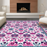 Ultra Soft Area Rug, Non Slip, Stain Resistant, Washable Area Rugs for Living Room, Bedroom, Chic Dark Floral Aesthetic(White)