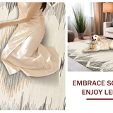 Ultra Soft Area Rug, Non Slip, Stain Resistant, Washable Area Rugs for Living Room, Bedroom, Sophisticated Muted Animal Print(Beige)