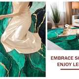 Ultra Soft Area Rug, Non Slip, Stain Resistant, Washable Area Rugs for Living Room, Bedroom, Sleek Emerald Marble Motif(Green)