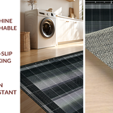 Ultra Soft Area Rug, Non Slip, Stain Resistant, Washable Area Rugs for Living Room, Bedroom, Sophisticated Geometric Artful Style(Black)