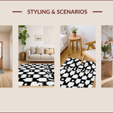 Ultra Soft Area Rug, Non Slip, Stain Resistant, Washable Area Rugs for Living Room, Bedroom, Contemporary Animal Print Yoga Runner(Black)