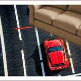 Ultra Soft Area Rug, Non Slip, Stain Resistant, Washable Area Rugs for Living Room, Bedroom, Chic Modern Race Car Motif(Red)