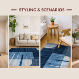 Elegant Textured Geometric Shapes(Blue)