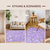 Ultra Soft Area Rug, Non Slip, Stain Resistant, Washable Area Rugs for Living Room, Bedroom, Stylish Soft Round Shag Decor(Purple)