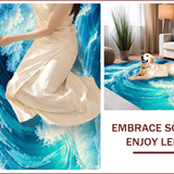 Ultra Soft Area Rug, Non Slip, Stain Resistant, Washable Area Rugs for Living Room, Bedroom, Beach-Themed Non-Slip Bedroom Area Carpet(Blue)