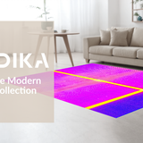Ultra Soft Area Rug, Non Slip, Stain Resistant, Washable Area Rugs for Living Room, Bedroom, Dynamic Bright Patterned Mosaic(Purple)