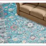 Ultra Soft Area Rug, Non Slip, Stain Resistant, Washable Area Rugs for Living Room, Bedroom, Whimsical Cozy Ogee Pattern(Blue)