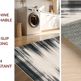 Ultra Soft Area Rug, Non Slip, Stain Resistant, Washable Area Rugs for Living Room, Bedroom, Abstract Raven and Snow Stripe Area Rug(Gray)