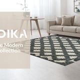 Ultra Soft Area Rug, Non Slip, Stain Resistant, Washable Area Rugs for Living Room, Bedroom, Dynamic Tribal Geometric Composition(Black)