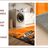 Ultra Soft Area Rug, Non Slip, Stain Resistant, Washable Area Rugs for Living Room, Bedroom, Sophisticated Natural Patterned Décor(Orange)