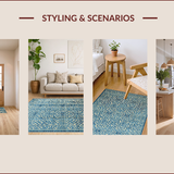 Ultra Soft Area Rug, Non Slip, Stain Resistant, Washable Area Rugs for Living Room, Bedroom, Elegant Blue Geometric Elegance(Blue)