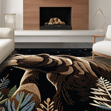 Ultra Soft Area Rug, Non Slip, Stain Resistant, Washable Area Rugs for Living Room, Bedroom, Enchanting Woodland Creatures Concept(Brown)