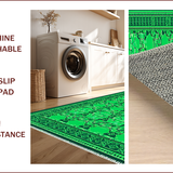 Ultra Soft Area Rug, Non Slip, Stain Resistant, Washable Area Rugs for Living Room, Bedroom, Boho Oriental Vintage(Green)