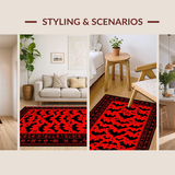 Ultra Soft Area Rug, Non Slip, Stain Resistant, Washable Area Rugs for Living Room, Bedroom, Red and Black Halloween Aesthetic(Red)