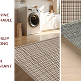 Ultra Soft Area Rug, Non Slip, Stain Resistant, Washable Area Rugs for Living Room, Bedroom, Elegant Earthy Geometric Checkerboard(Brown)