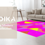 Ultra Soft Area Rug, Non Slip, Stain Resistant, Washable Area Rugs for Living Room, Bedroom, Bold Retro Inspired Color Palette(Pink)