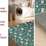 Ultra Soft Area Rug, Non Slip, Stain Resistant, Washable Area Rugs for Living Room, Bedroom, Rustic Textured Lattice Design(Green)