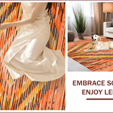 Ultra Soft Area Rug, Non Slip, Stain Resistant, Washable Area Rugs for Living Room, Bedroom, Vibrant Orange Geometric Elegance(Orange)