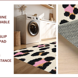 Ultra Soft Area Rug, Non Slip, Stain Resistant, Washable Area Rugs for Living Room, Bedroom, Rustic Leopard Print Living Room Rug(Beige)