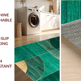 Ultra Soft Area Rug, Non Slip, Stain Resistant, Washable Area Rugs for Living Room, Bedroom, Luxurious Fluffy Asymmetrical Design(Green)