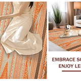 Ultra Soft Area Rug, Non Slip, Stain Resistant, Washable Area Rugs for Living Room, Bedroom, Geometric Vibrant Rustic Motif(Orange)