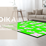 Ultra Soft Area Rug, Non Slip, Stain Resistant, Washable Area Rugs for Living Room, Bedroom, Whimsical Geometric Playtime Motif(Pink)