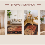 Ultra Soft Area Rug, Non Slip, Stain Resistant, Washable Area Rugs for Living Room, Bedroom, Vintage Country Charm Aesthetic(Red)