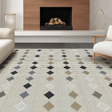 Ultra Soft Area Rug, Non Slip, Stain Resistant, Washable Area Rugs for Living Room, Bedroom, Contemporary Charcoal and Beige Design(Beige)