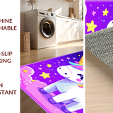 Ultra Soft Area Rug, Non Slip, Stain Resistant, Washable Area Rugs for Living Room, Bedroom, Joyful Celestial Patterns with Stars(White)