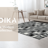 Stylish Geometric Black and White Motif(Black)