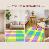 Artistic Multicolored Checkered Composition(Yellow)