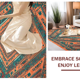 Ultra Soft Area Rug, Non Slip, Stain Resistant, Washable Area Rugs for Living Room, Bedroom, Cozy Earthy Toned Medallion Style(Orange)