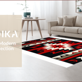 Ultra Soft Area Rug, Non Slip, Stain Resistant, Washable Area Rugs for Living Room, Bedroom, Elegant Southwest Inspired Aesthetic(Black)