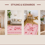 Ultra Soft Area Rug, Non Slip, Stain Resistant, Washable Area Rugs for Living Room, Bedroom, Cowgirl Boots Disco(Pink) - ODIKA