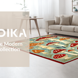 Ultra Soft Area Rug, Non Slip, Stain Resistant, Washable Area Rugs for Living Room, Bedroom, Artistic Blue and Brown Fungi Pattern(Blue)